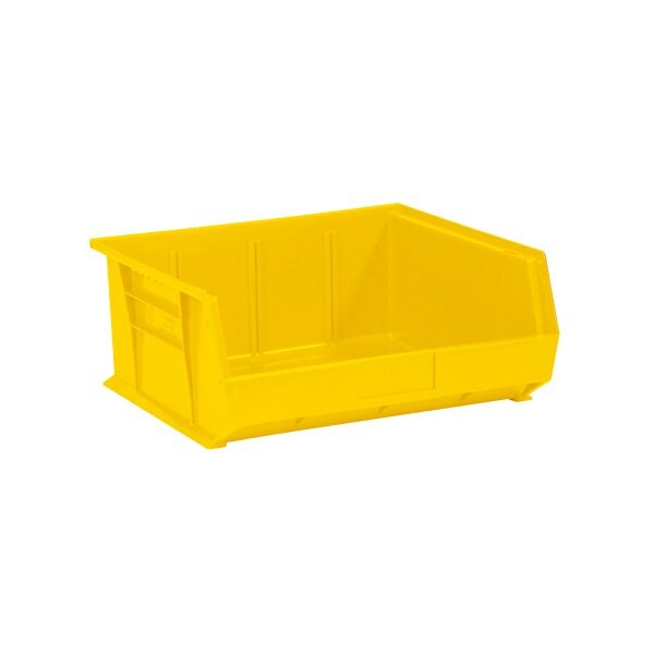 Bsc Preferred 14 3/4 x 16-1/2 x 7'' Yellow Plastic Stack & Hang Bin Boxes, 6PK BUY00014958 - main